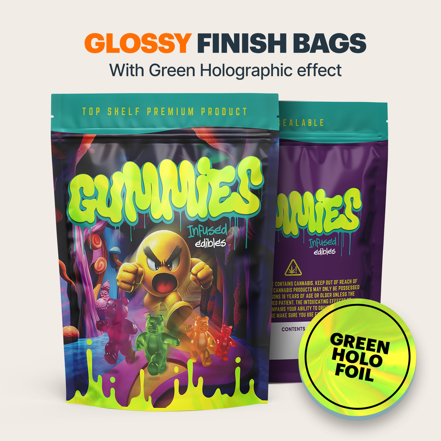 Gummies Mylar Bags (x 100)
