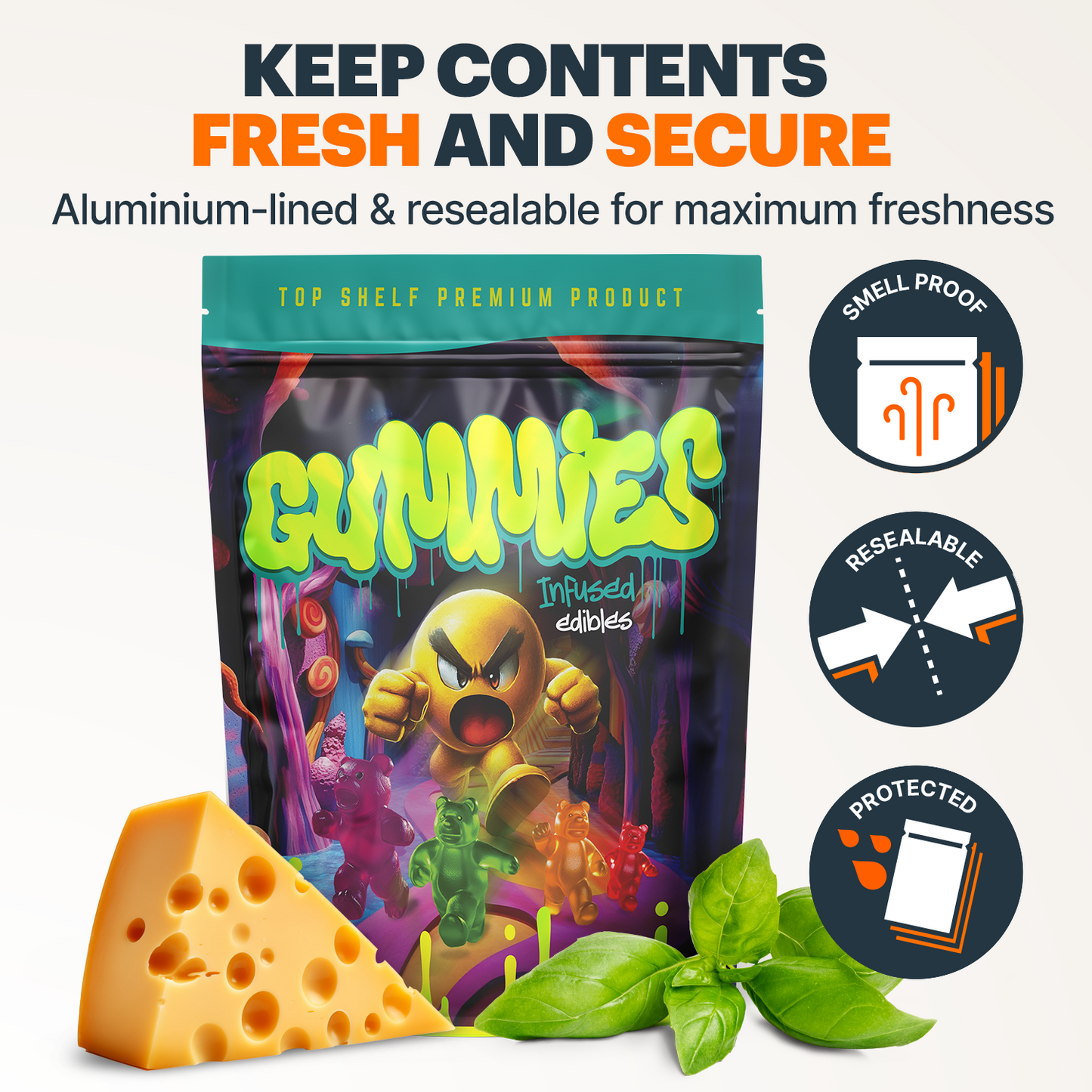 Gummies Mylar Bags (x 100)