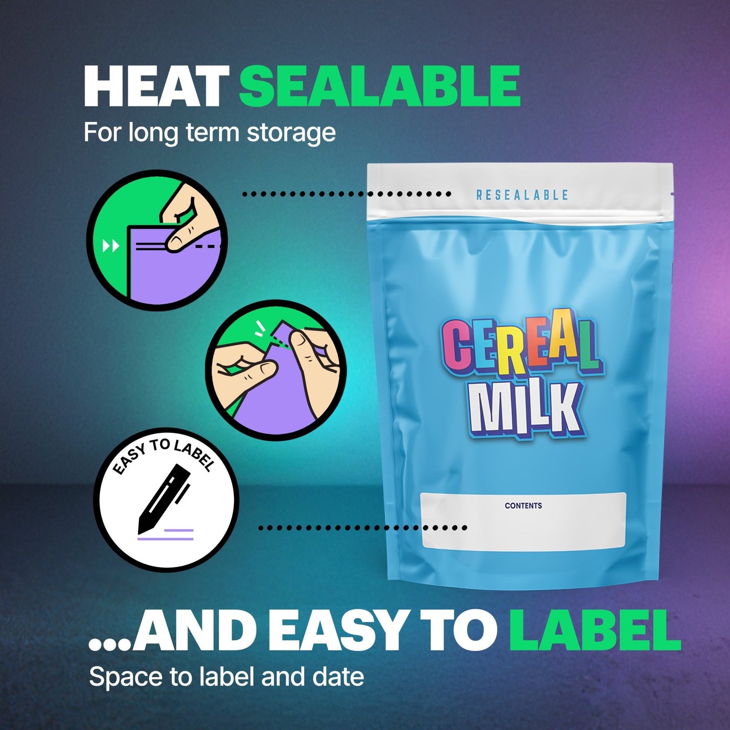 Cereal Milk Mylar Bags (x 100) - Nebula Nugs