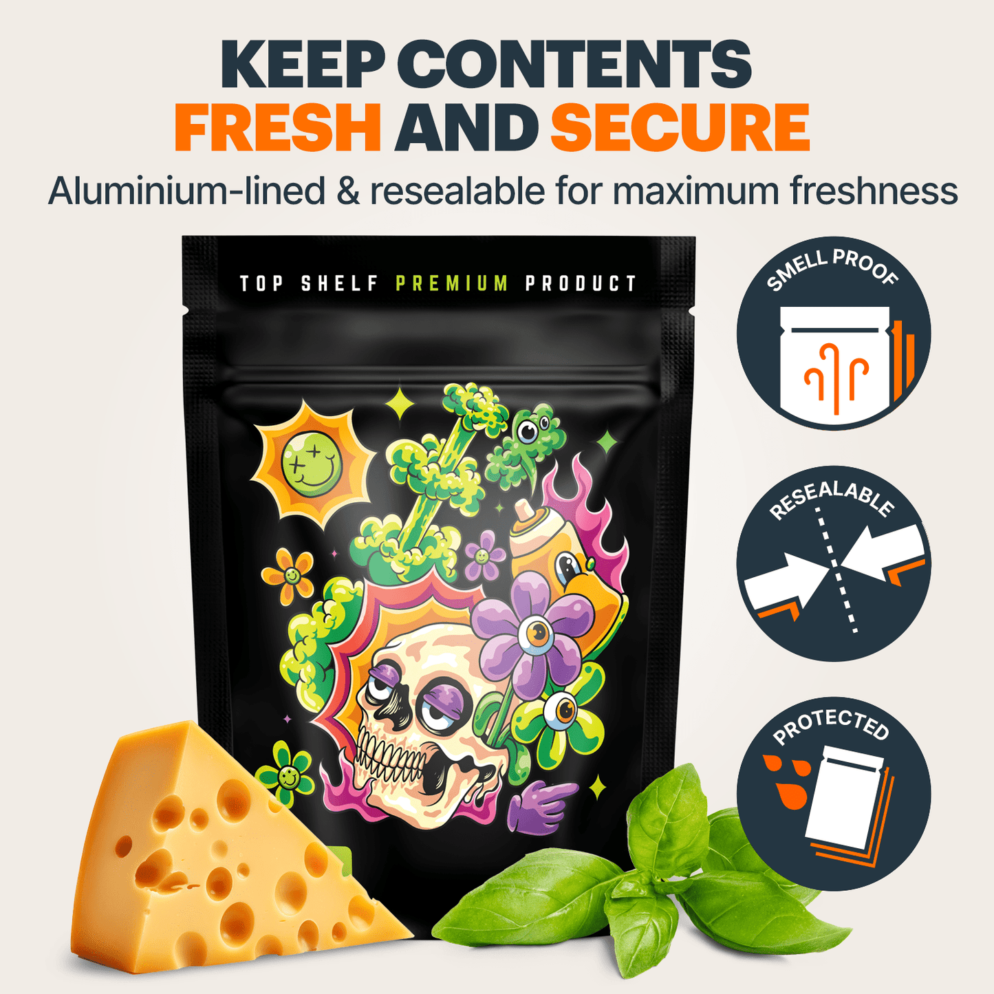 Skull Mylar Bags (x 100) - Nebula Nugs
