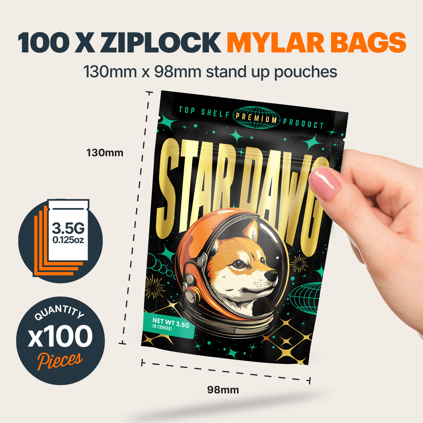 Stardawg Mylar Bags (x 100) - Nebula Nugs