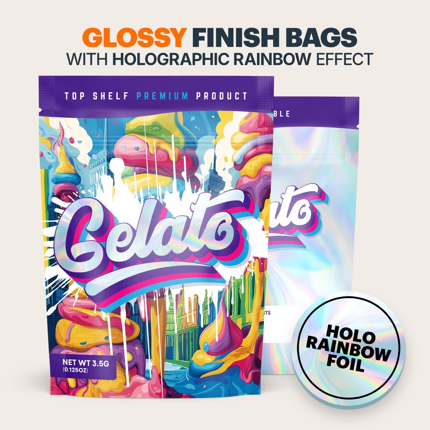 Gelato Mylar Bags (x 100)