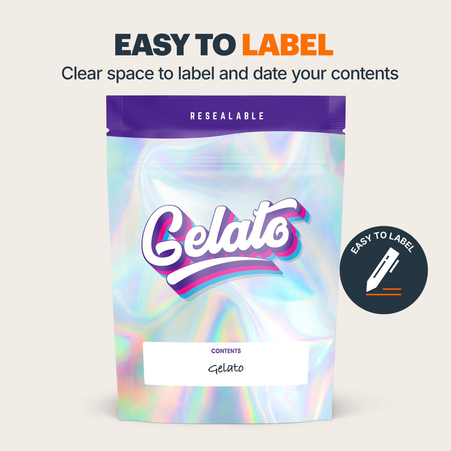 Gelato Mylar Bags (x 100)