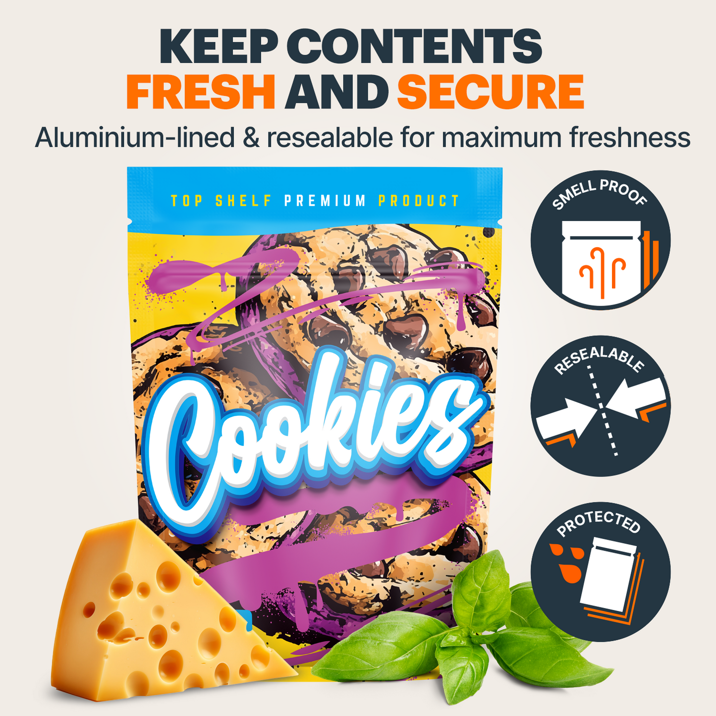 Cookies Mylar Bags (x 100)