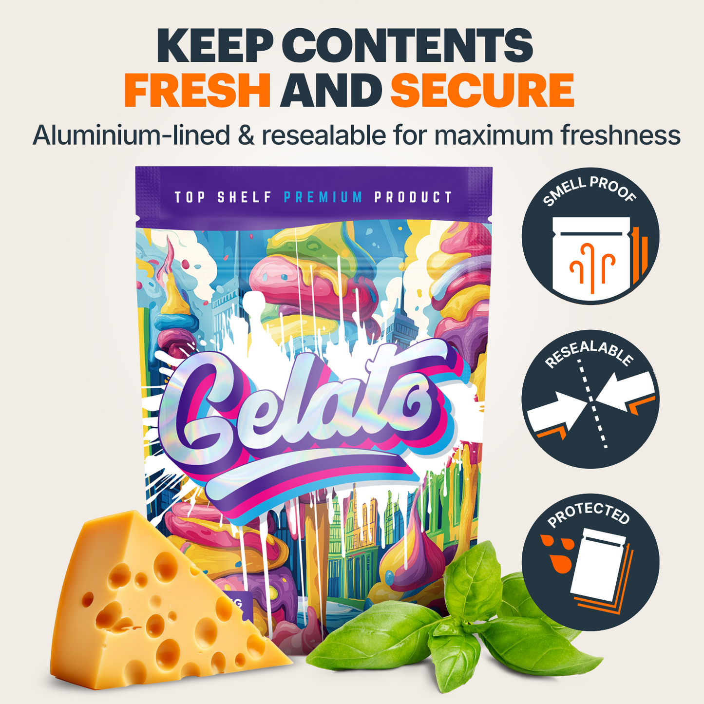Gelato Mylar Bags (x 100)