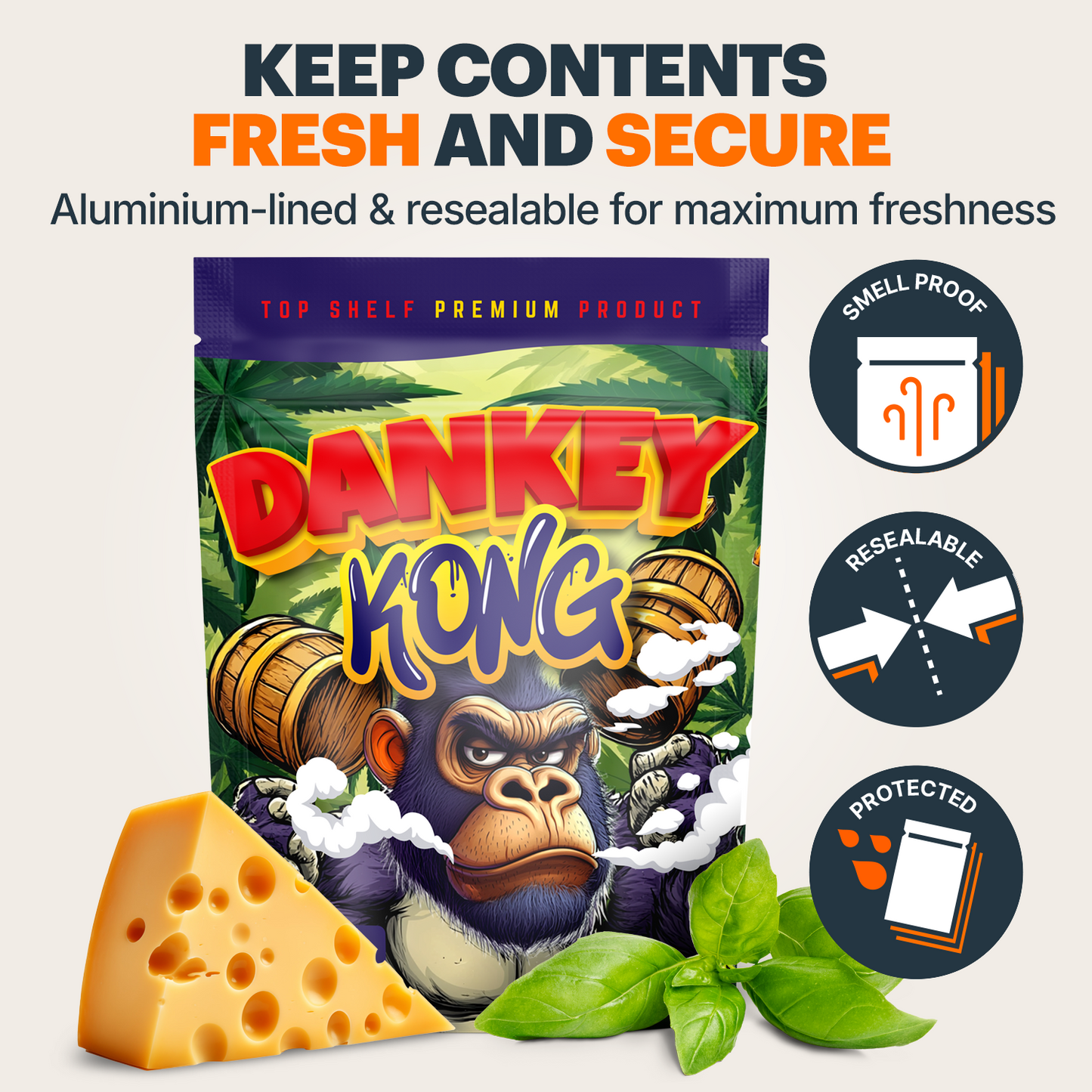 Dankey Kong Mylar Bags (x 100)