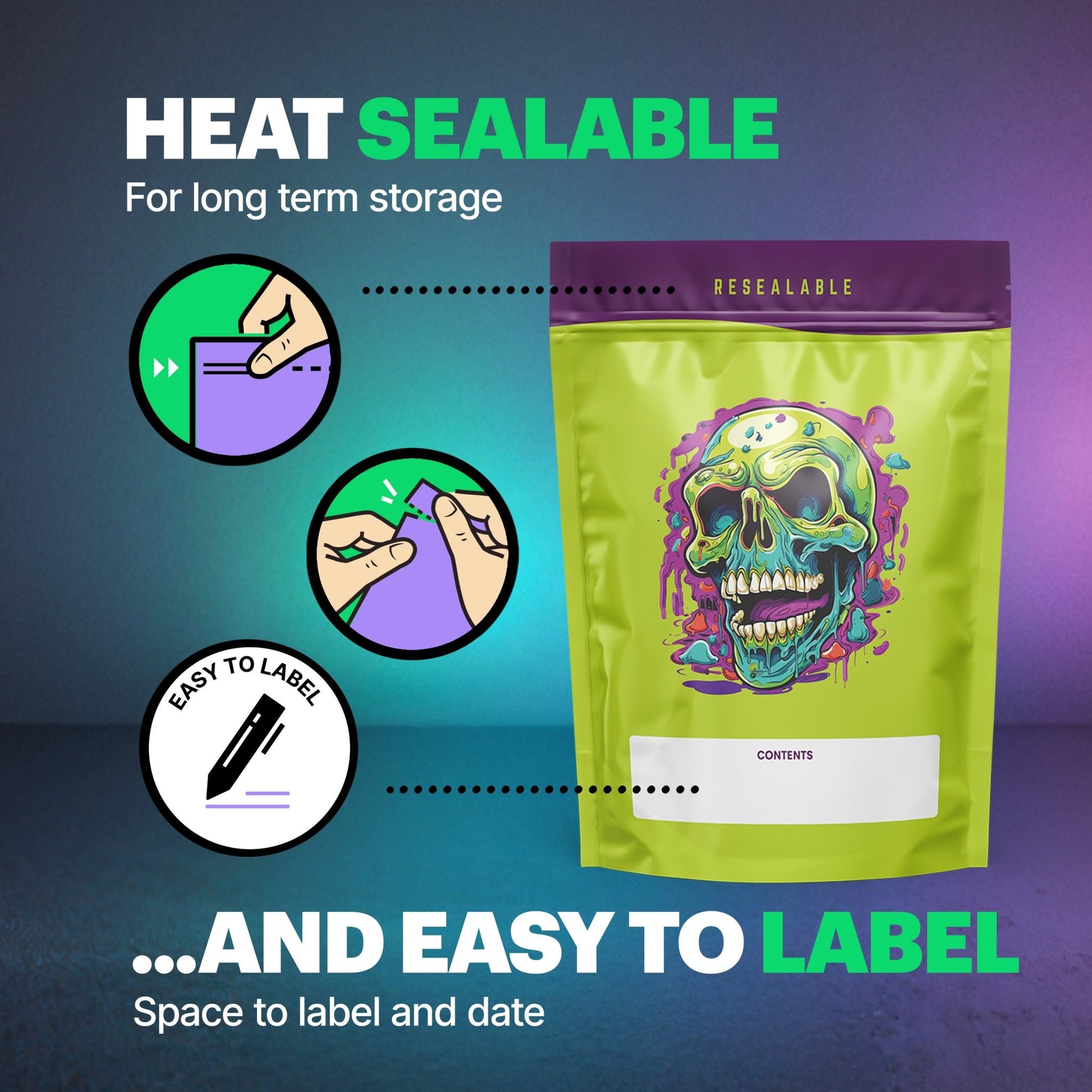 Brain Melt Mylar Bags (x 100) - Nebula Nugs
