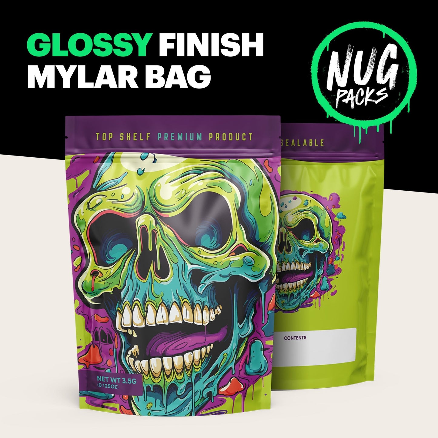 Brain Melt Mylar Bags (x 100) - Nebula Nugs
