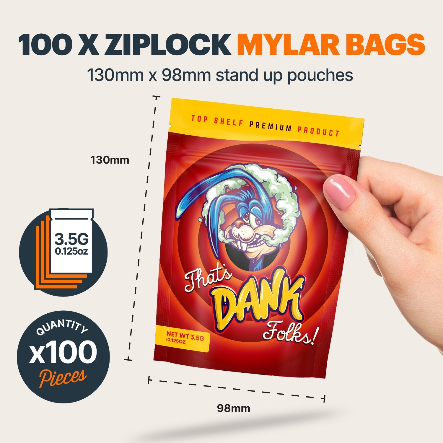 Dank Mylar Bags (x 100) - Nebula Nugs