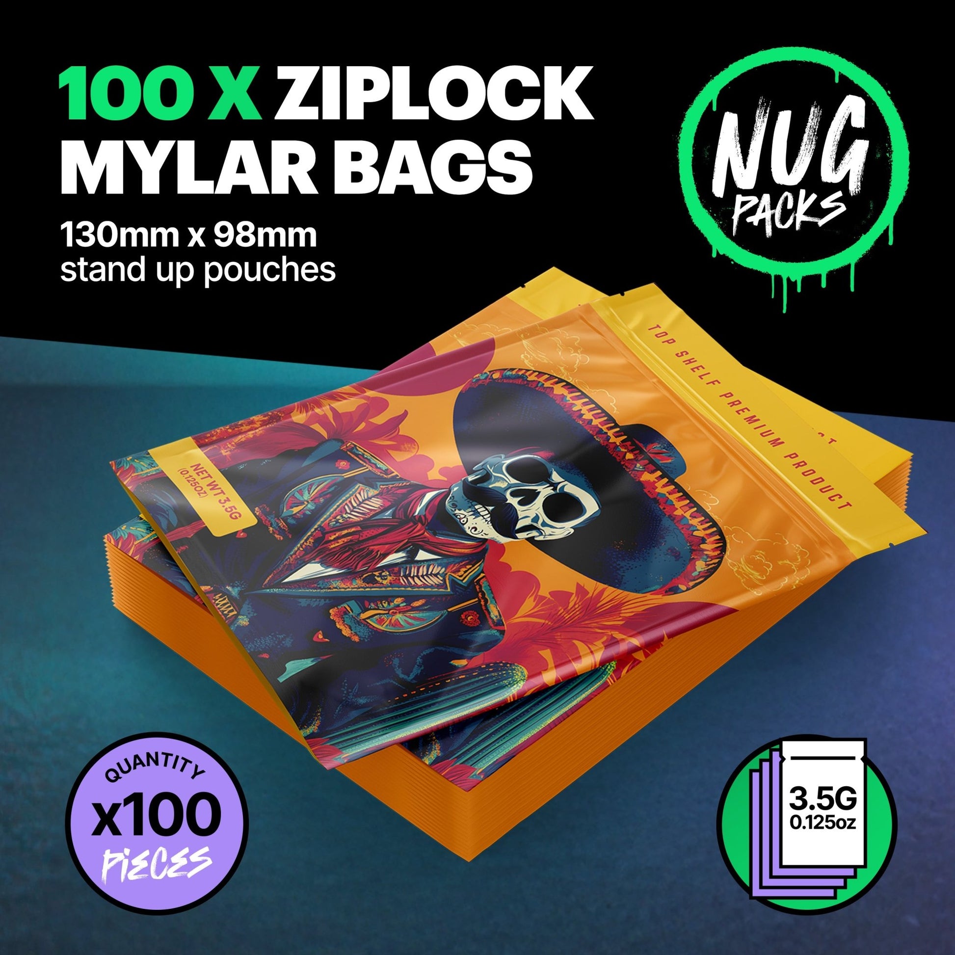 El Muerto Mylar Bags (x 100) - Nebula Nugs