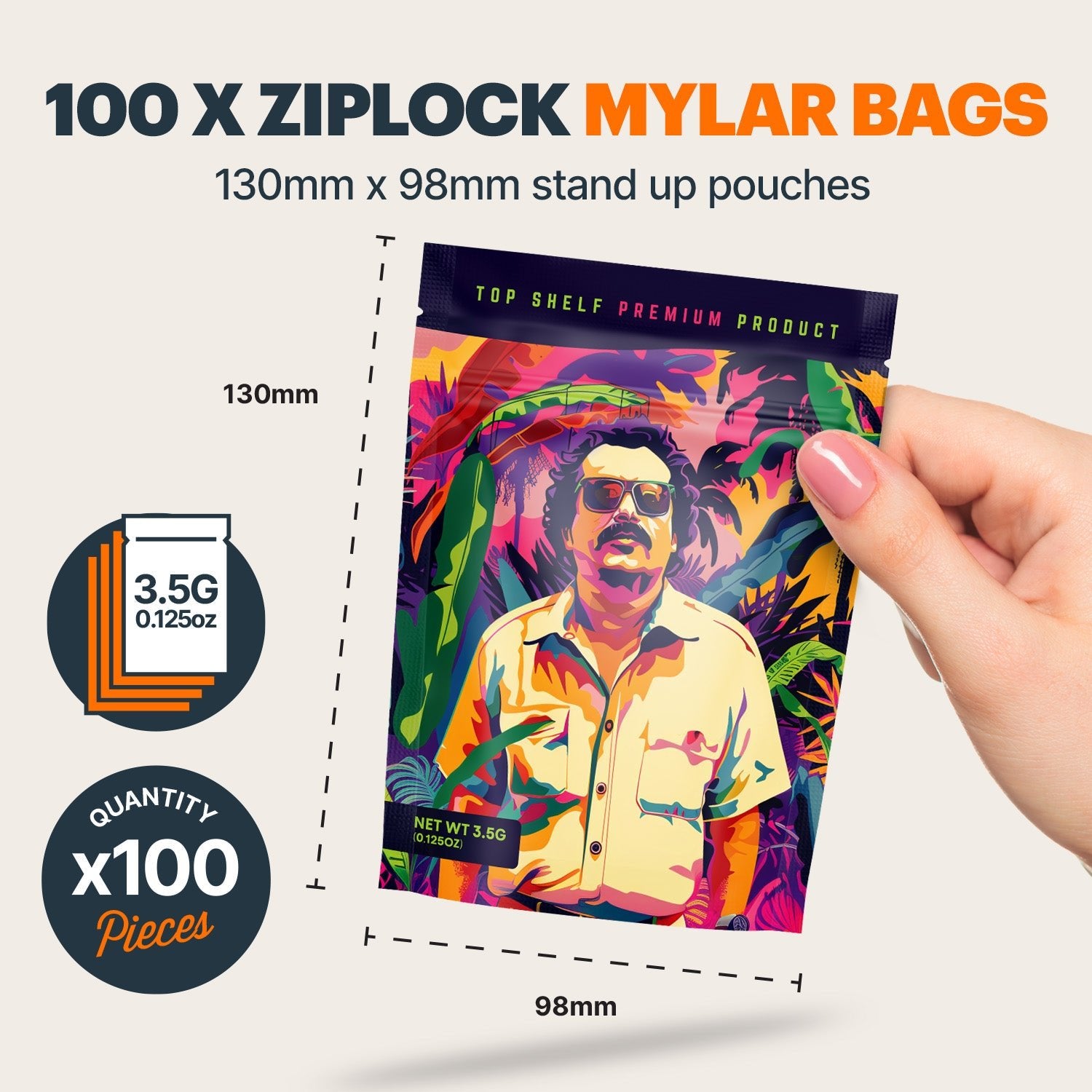 Funky Pablo Mylar Bags (x 100) - Nebula Nugs