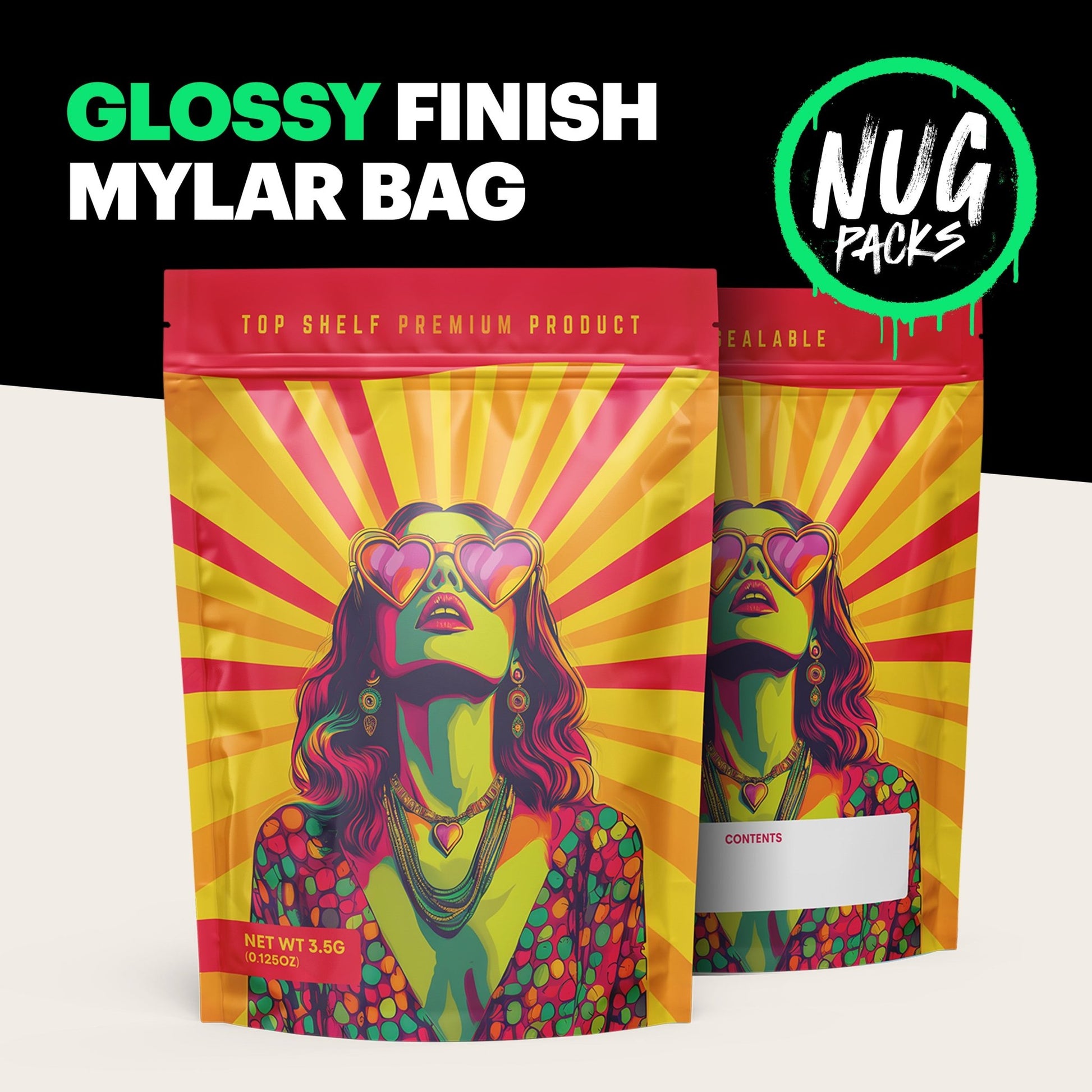 Hippy Mylar Bags (x 100) - Nebula Nugs