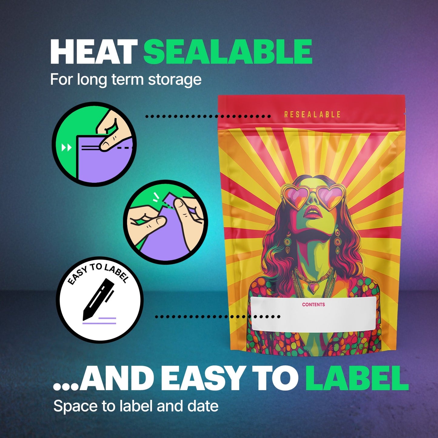 Hippy Mylar Bags (x 100) - Nebula Nugs