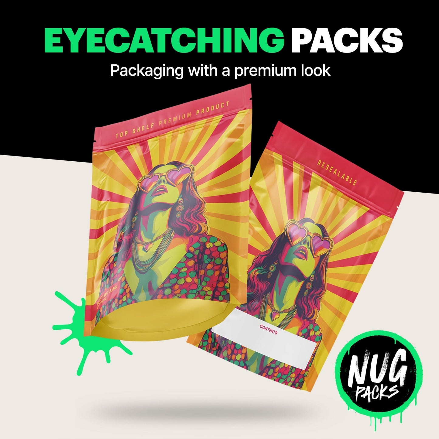 Hippy Mylar Bags (x 100) - Nebula Nugs