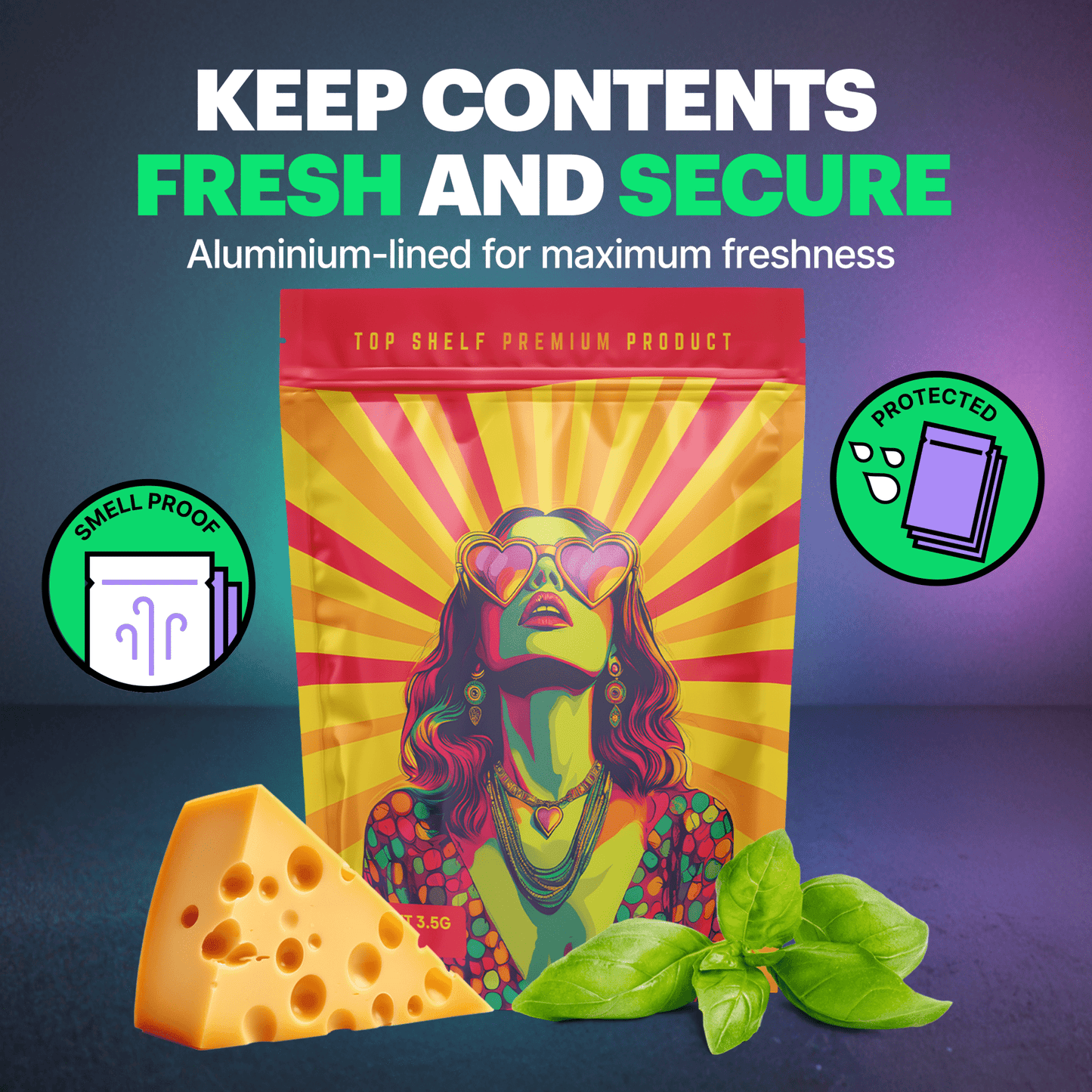 Hippy Mylar Bags (x 100) - Nebula Nugs