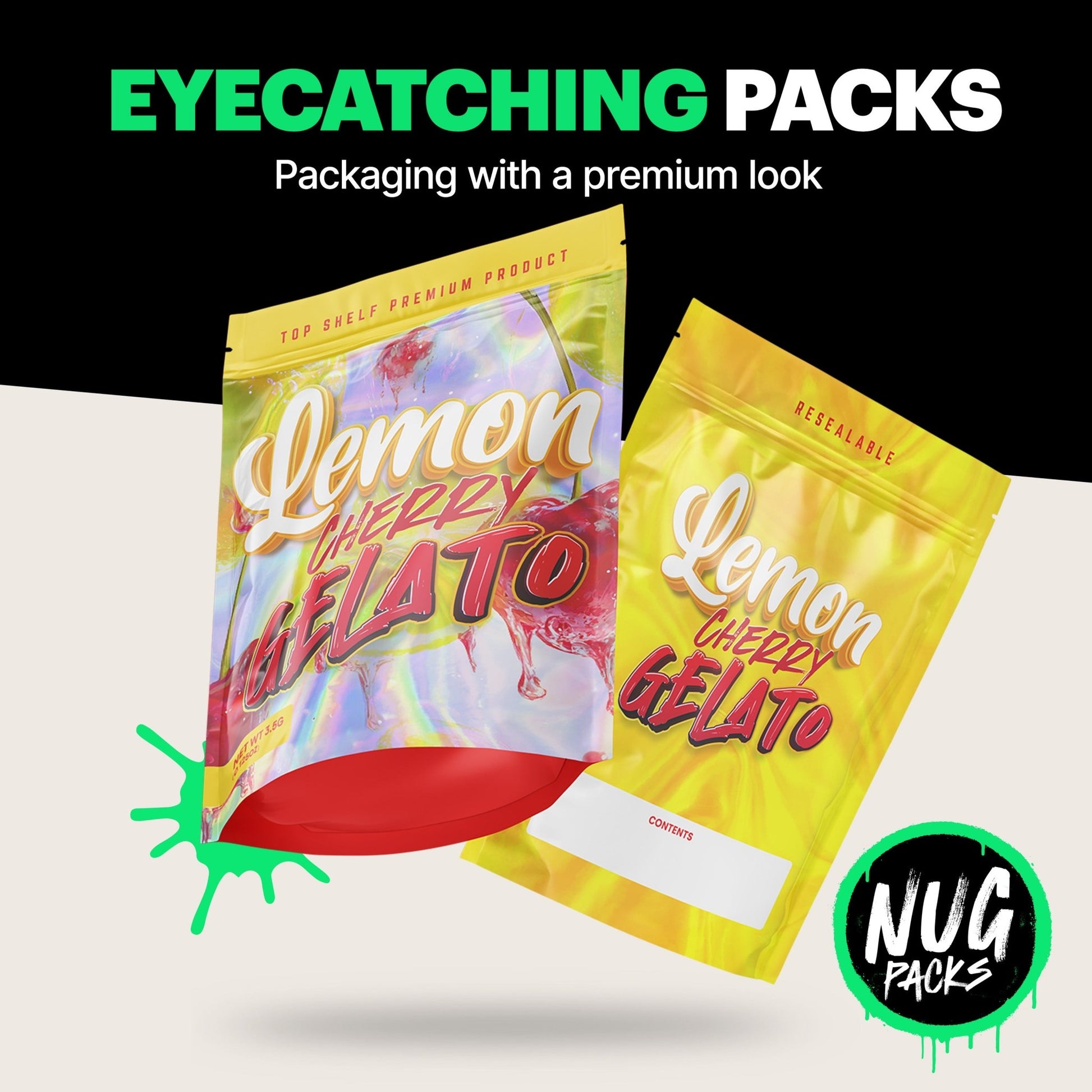 Lemon Cherry Gelato Mylar Bags (x 100) - Nebula Nugs