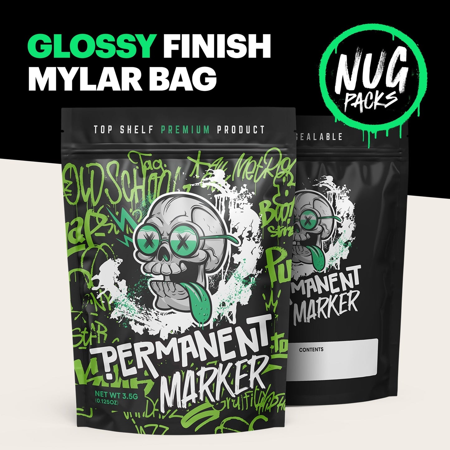 Permanent Marker Mylar Bags (x 100) - Nebula Nugs