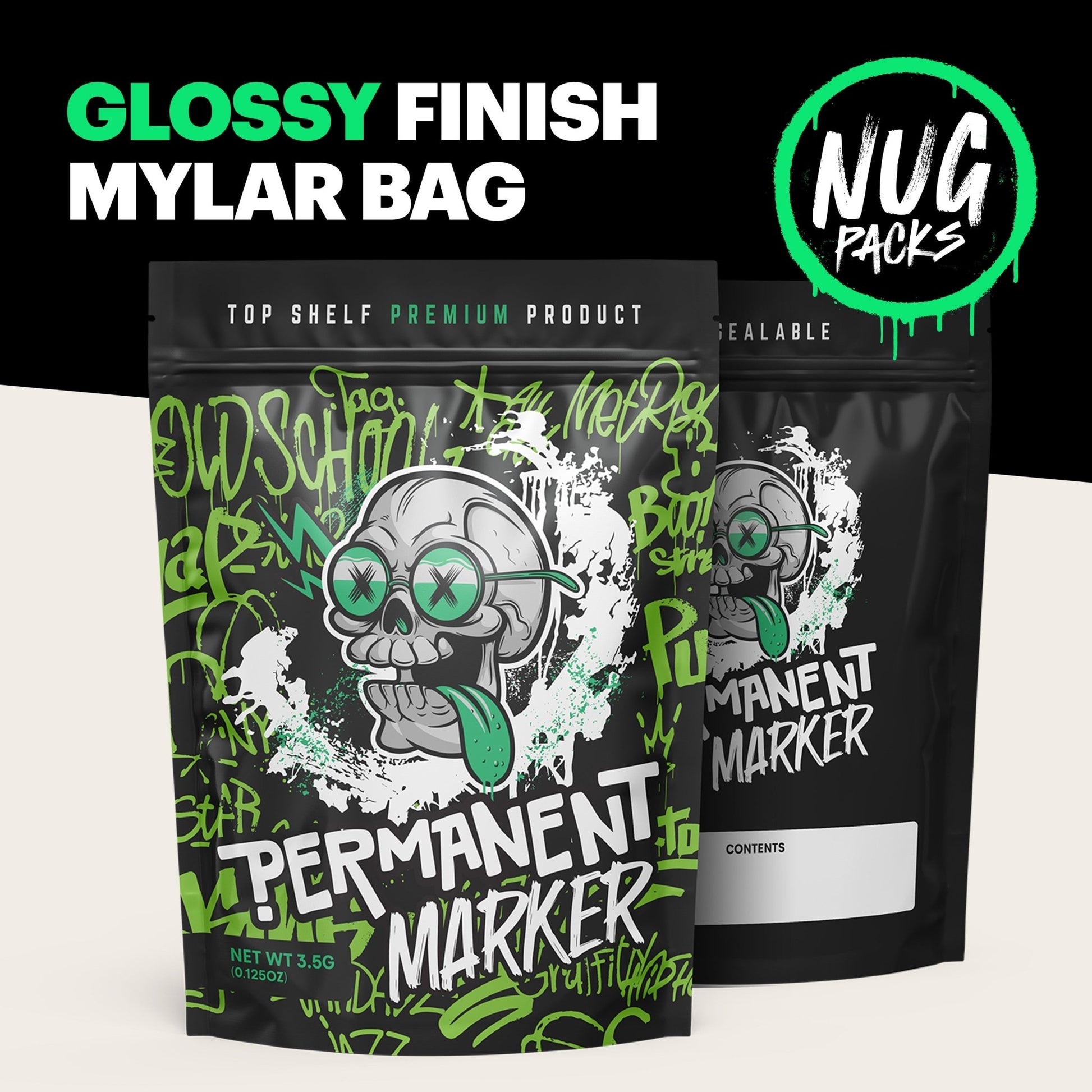 Permanent Marker Mylar Bags (x 100) - Nebula Nugs