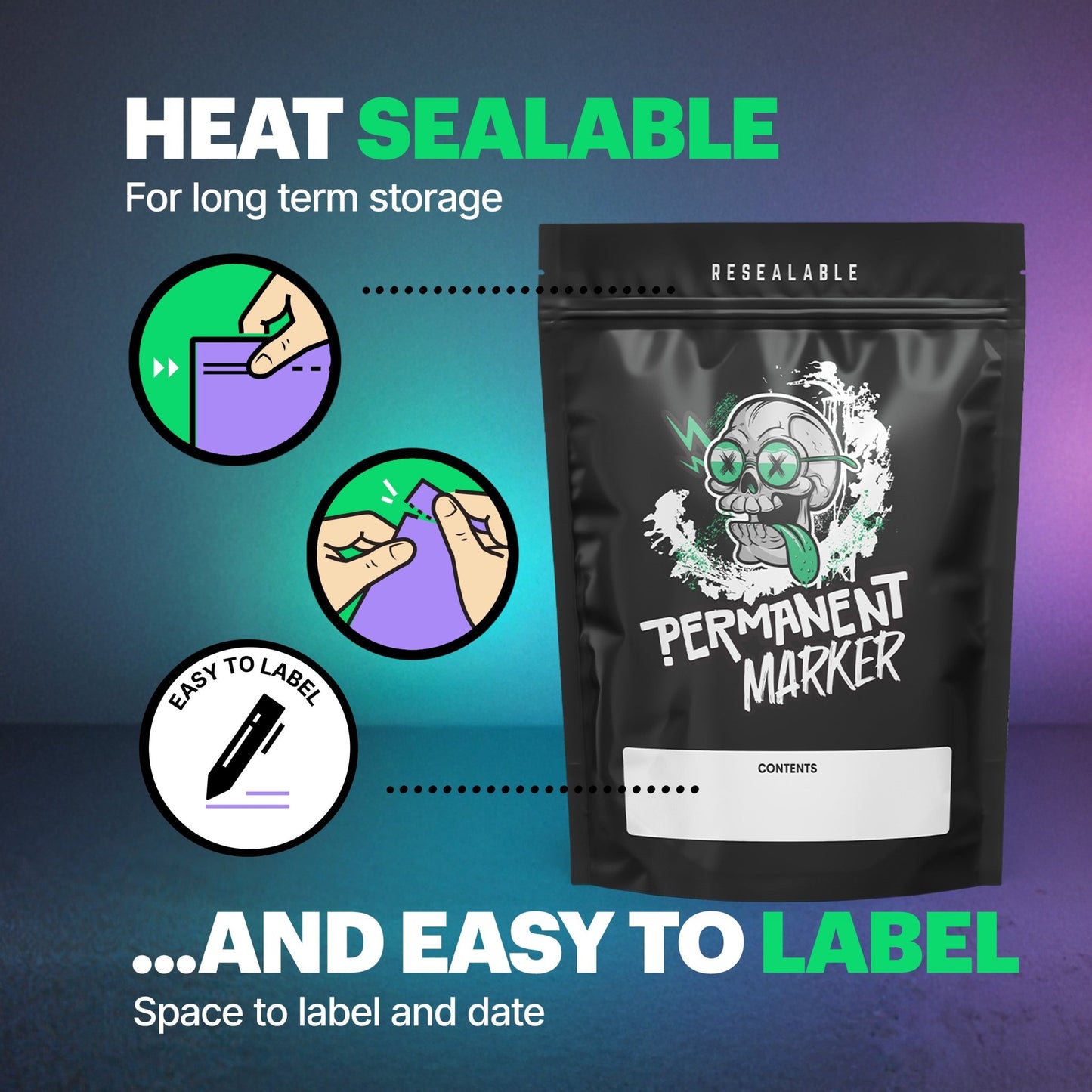 Permanent Marker Mylar Bags (x 100) - Nebula Nugs