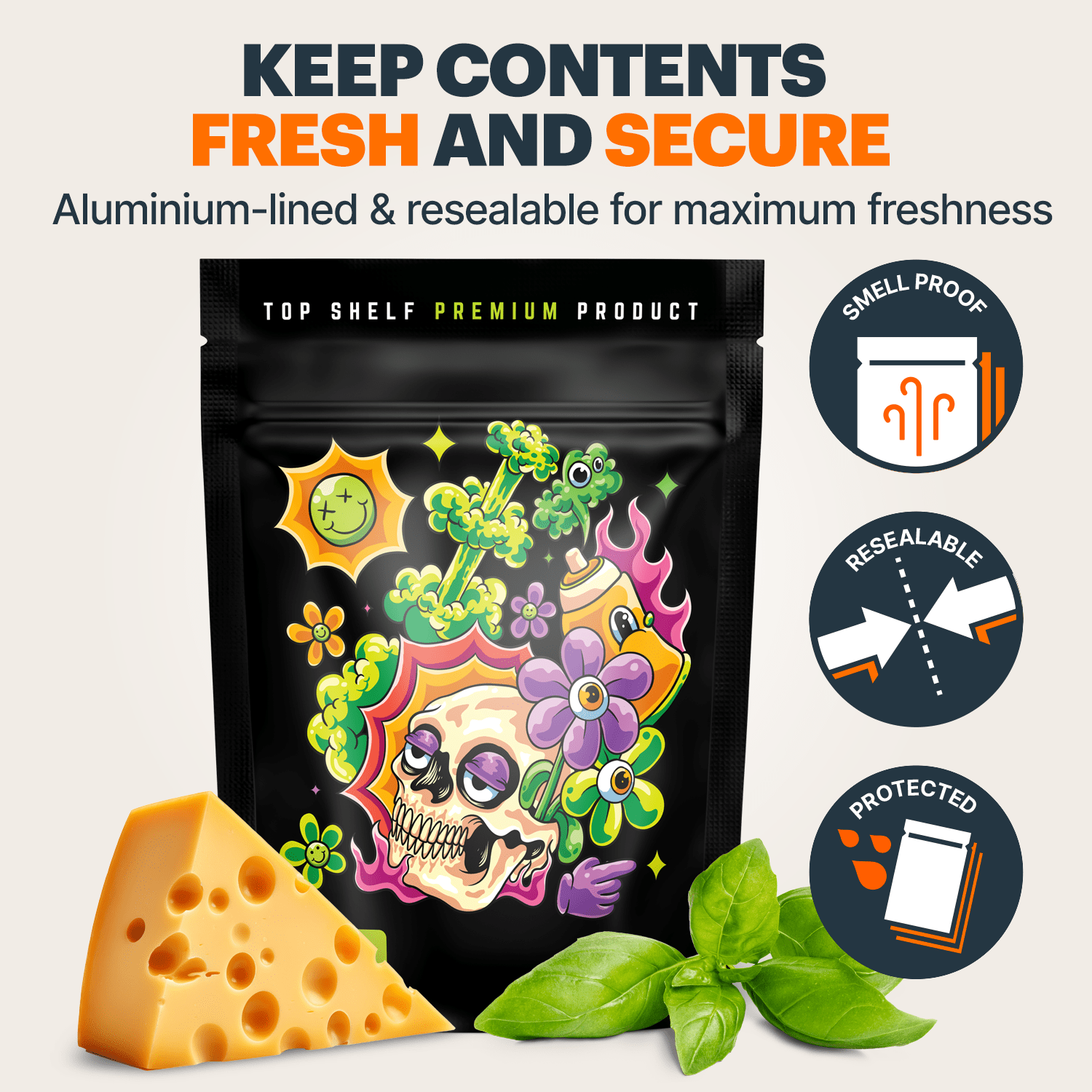 Skull Mylar Bags (x 100) - Nebula Nugs