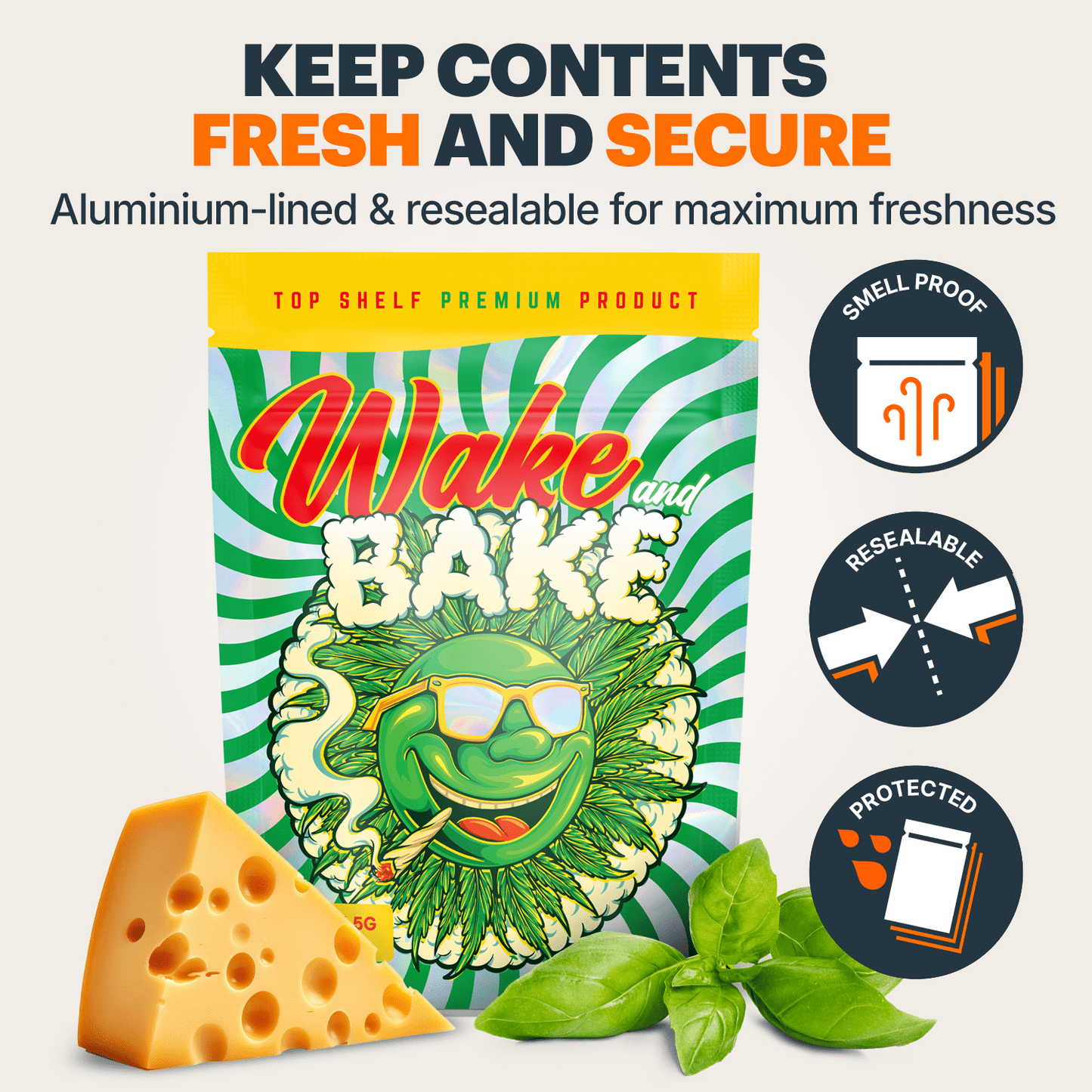 Wake and Bake Mylar Bags (x 100) - Nebula Nugs