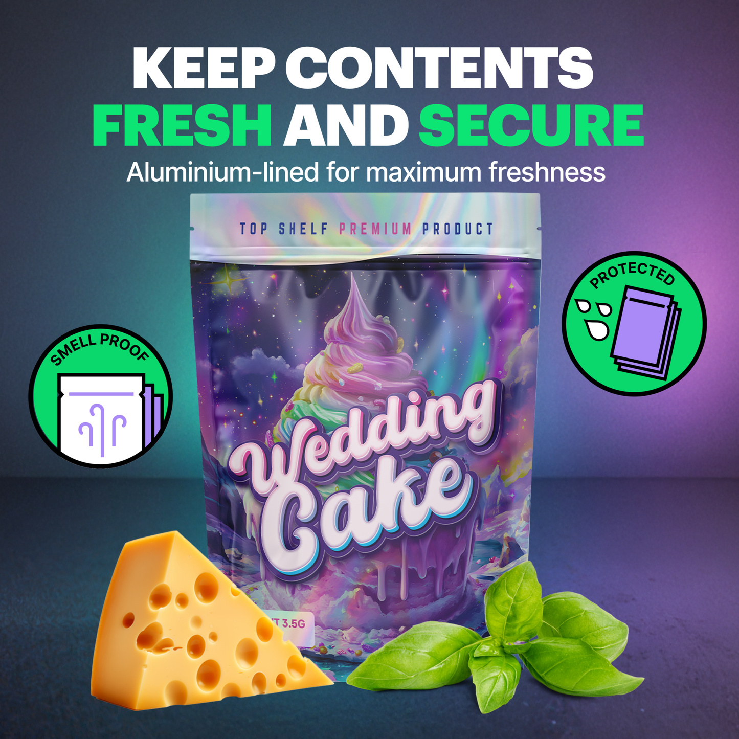 Wedding Cake Mylar Bags (x 100) - Nebula Nugs