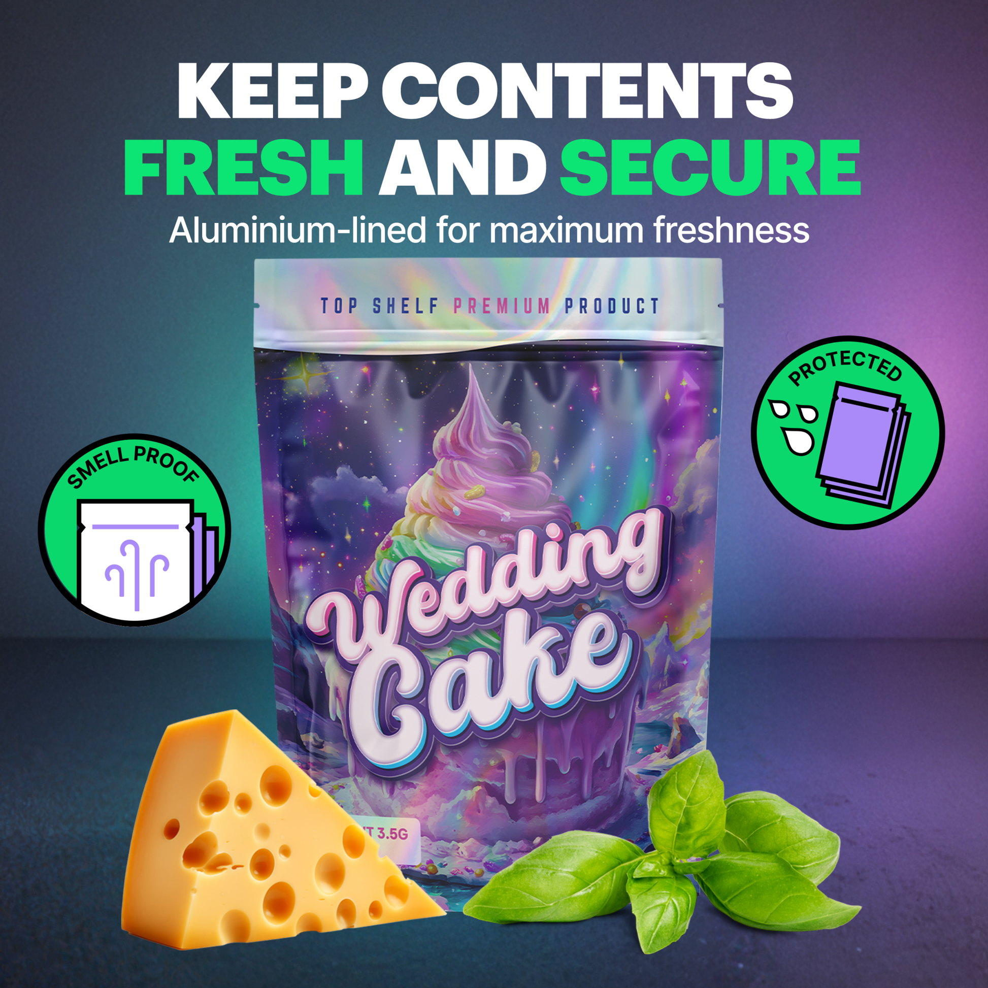Wedding Cake Mylar Bags (x 100) - Nebula Nugs