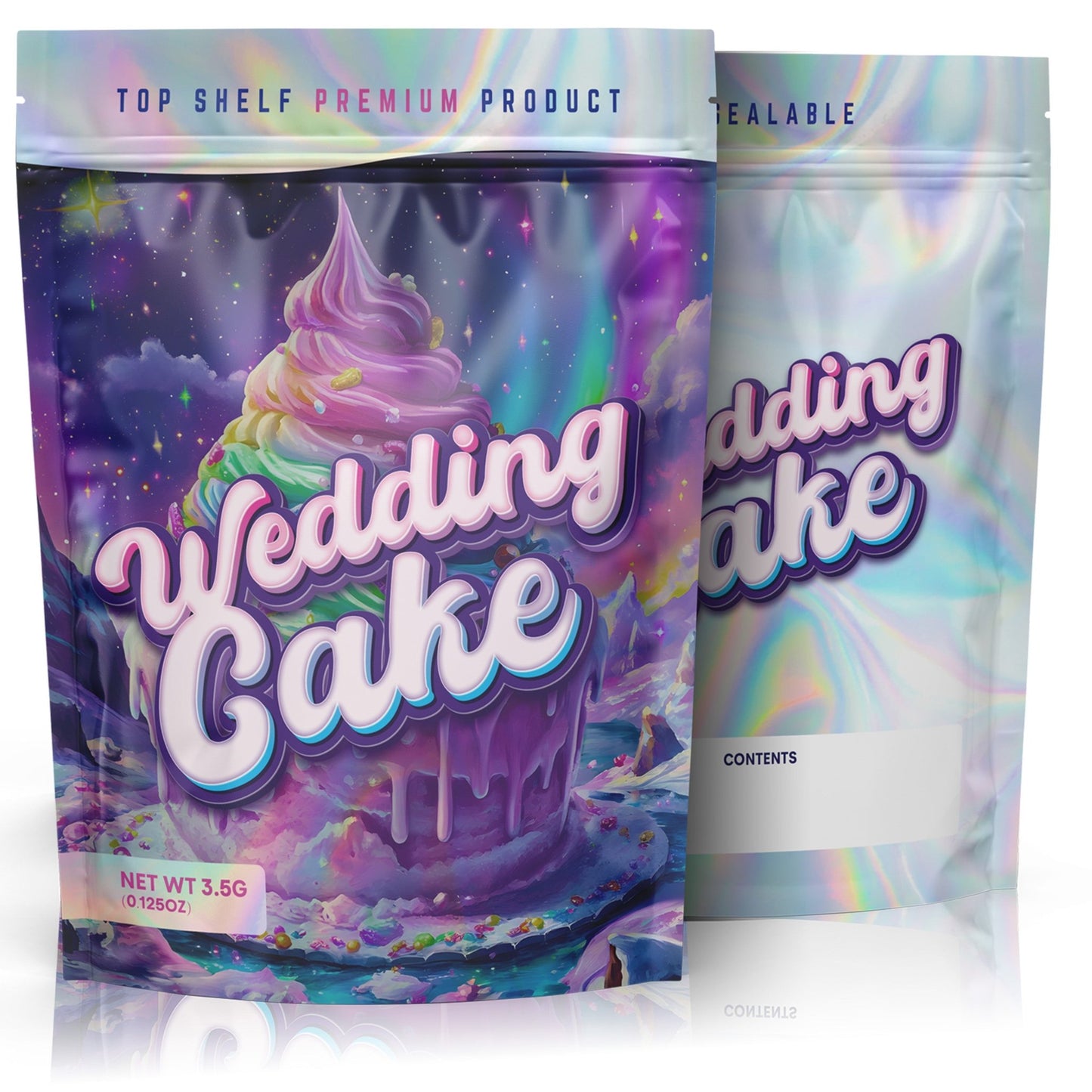 Wedding Cake Mylar Bags (x 100) - Nebula Nugs