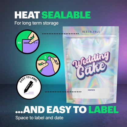 Wedding Cake Mylar Bags (x 100) - Nebula Nugs